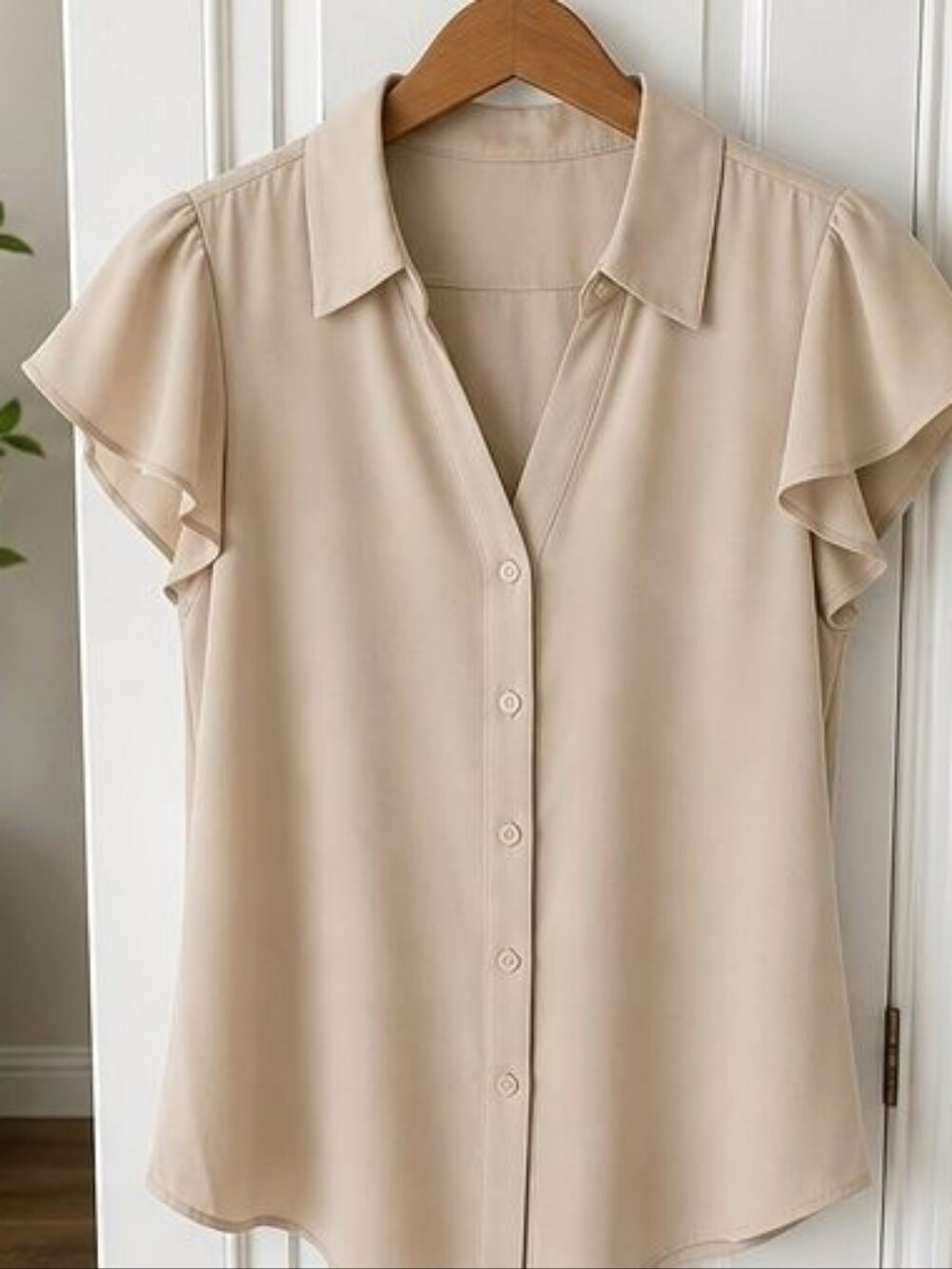 Sand Lace Trim Top